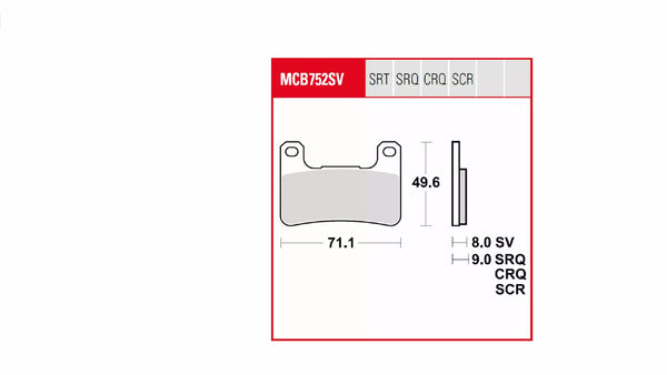 TRW BRAKE PAD TRW MCB752TRQ