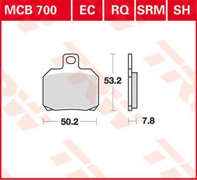 TRW BRAKE PAD TRW MCB700SH MCB700SH