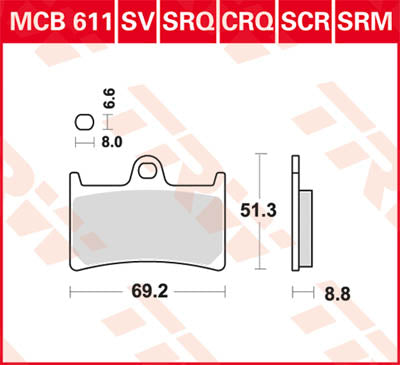 TRW BRAKE PAD TRW MCB611 MCB611