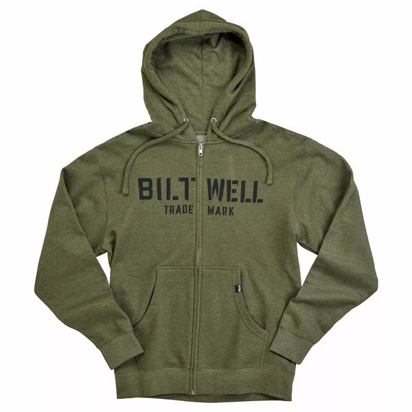 BILTWELL HOODIE STENCIL ZIP OLIVE XL 8123-139-005