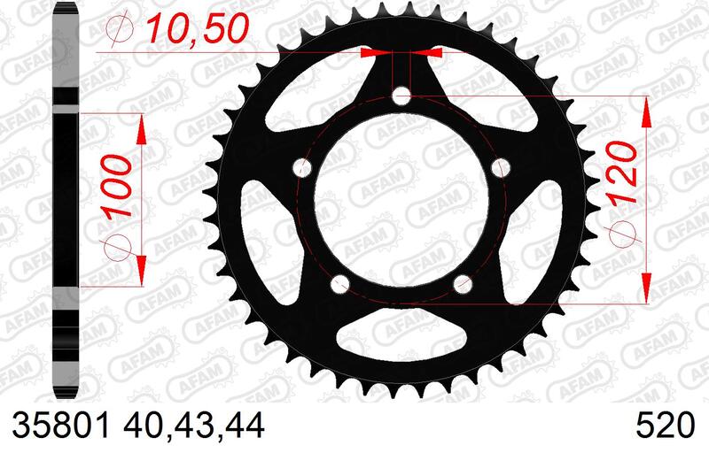 AFAM Steel Standard Rear Sprocket 35801 - 520