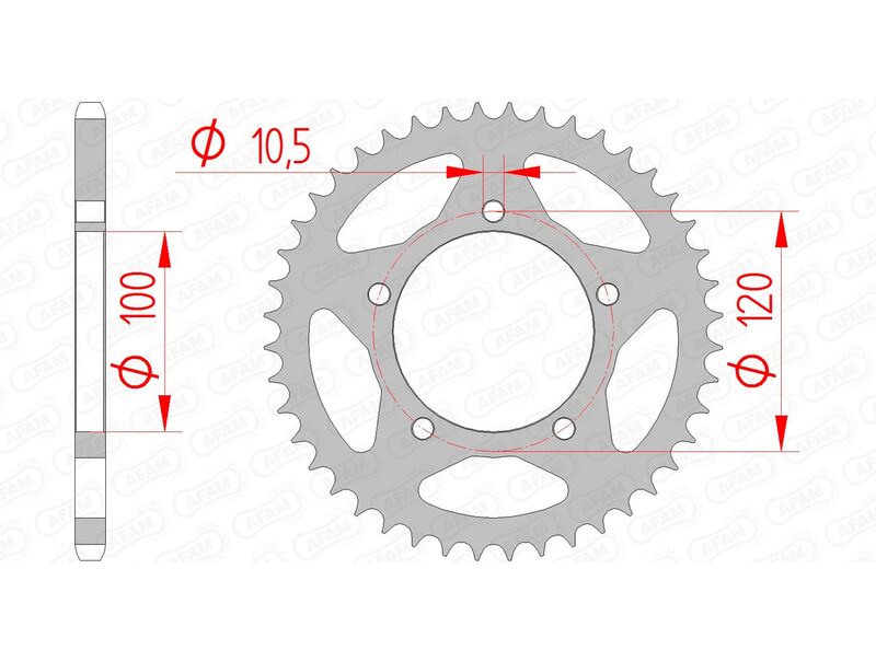 AFAM Steel Standard Rear Sprocket 35801 - 520