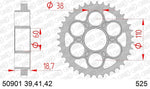 AFAM Steel Standard Bakdrev 50901 - 525 för Ducati motorcyklar. Hållbart stålbakdrev med 525 kedjebredd och exakt passform för optimal prestanda.