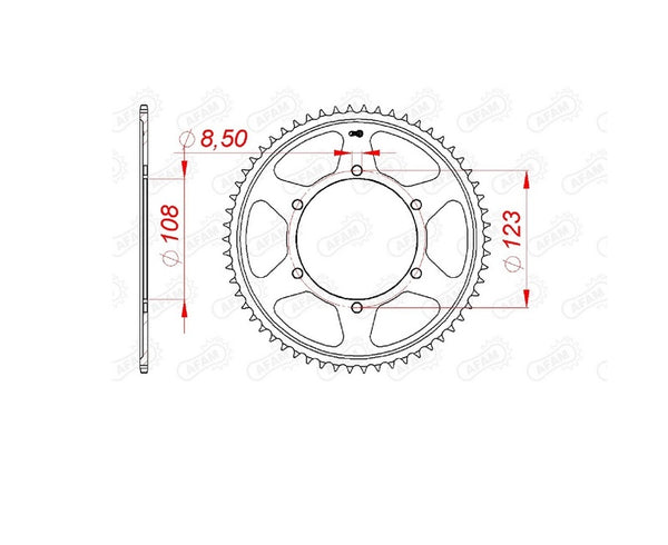 AFAM Steel Standard Rear Sprocket 92220 - 428 92220-58