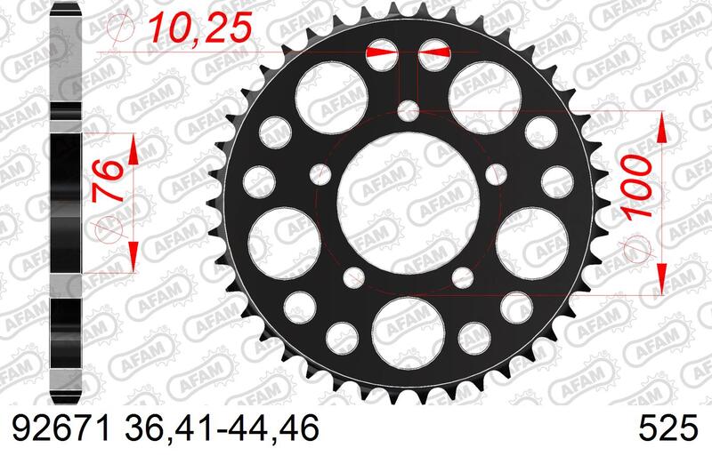 AFAM Steel Standard Rear Sprocket 92671 - 525