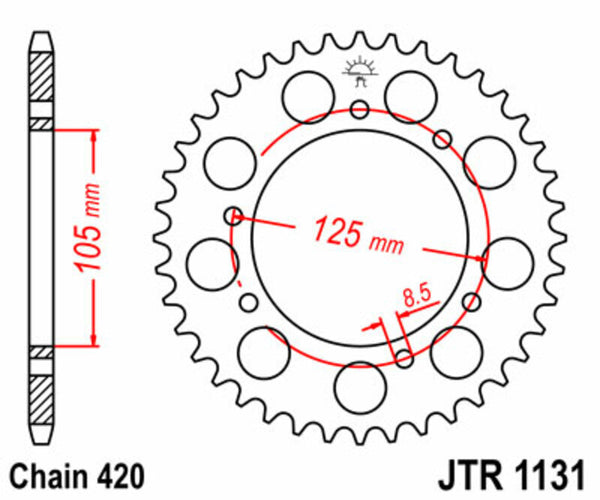 JT Sprock's Steel Standard Rear Sprock 1131 - 420 JTR1131.60