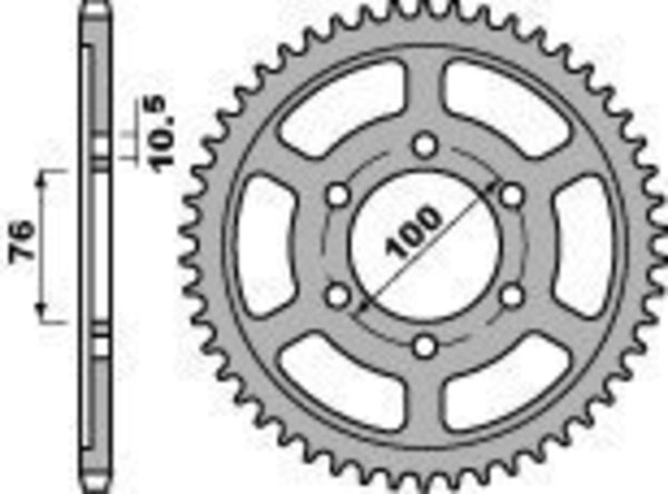 PBR Standard C45 Steel Rear Sprocket 825 - 530 825 45 C45
