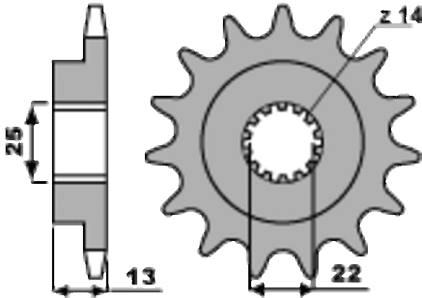PBR Steel Standard Front Sprocket 2201 - 525 2201 16 18NC