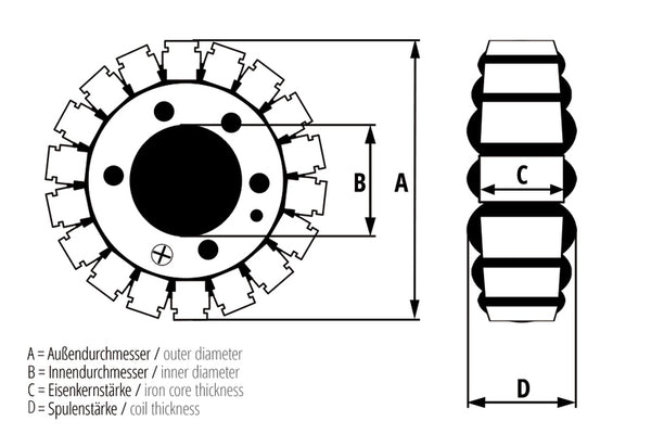 ELECTROSPORT Stator - Suzuki DL 1000 V-STROM ESG562