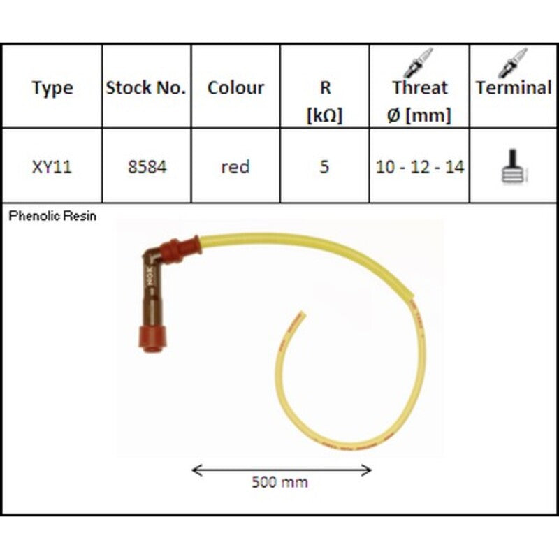 NGK Ignition Cable Ly11 - 102 ° Ohnutý design