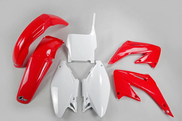 UFO Plastic Kit OEM Color Red/White Honda CR125R/250R HOKIT102@999