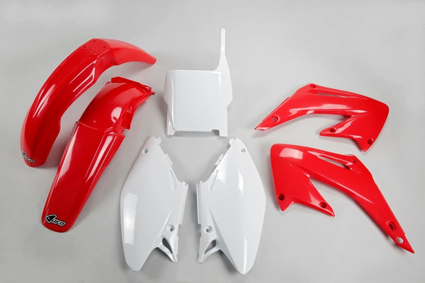 UFO Plastic Kit OEM Color Red/White Honda CR125R/250R HOKIT103@999