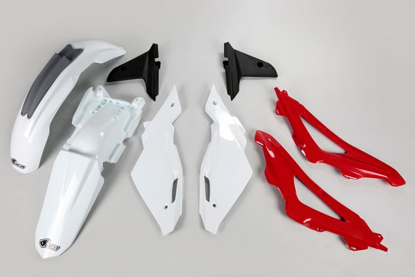 UFO Plastic Kit OEM Color White/Red/Grey Husqvarna CR125 HUKIT611@999