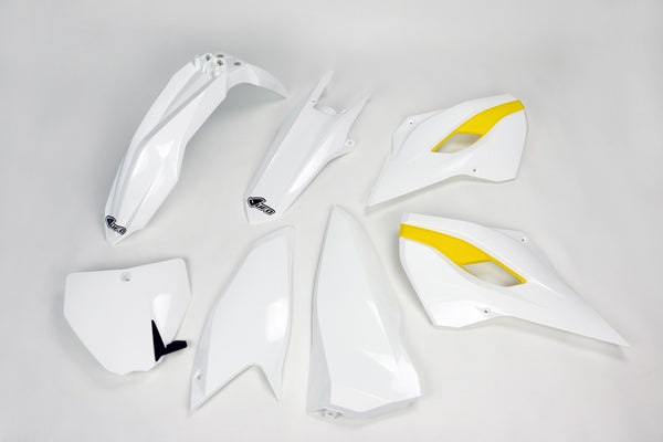 UFO Plastic Kit OEM Color (2014) White/Yellow Husqvarna HUKIT613@999W