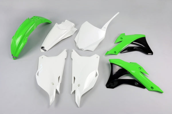 UFO Plastic Kit OEM Color (2014) Green/White/Black Kawasaki KX85 KAKIT222@999