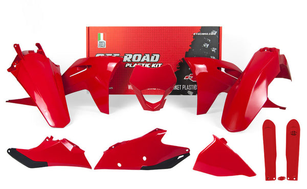 RACETECH Plastkit – 7 delar Svart/Rött till GASGAS R-KITGAS-RG0-621