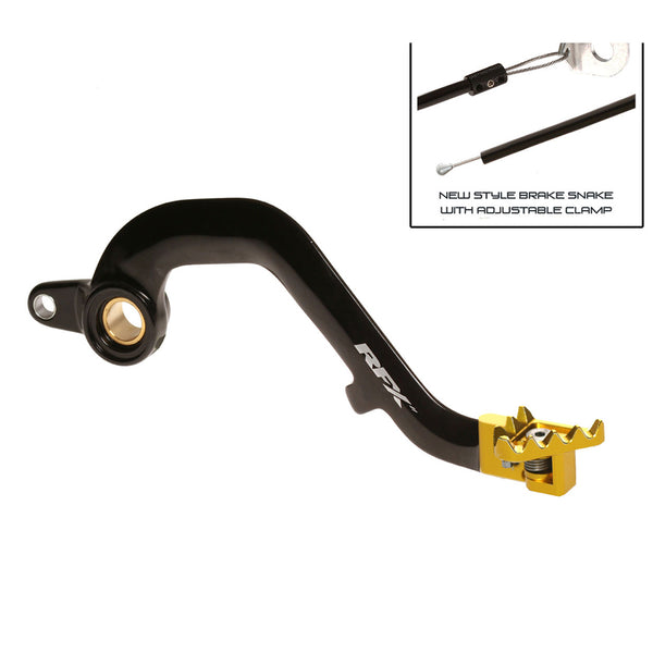 RFX Pro FT Rear Brake Lever (Black/Yellow) - Suzuki RM250 FXRB3050099YL