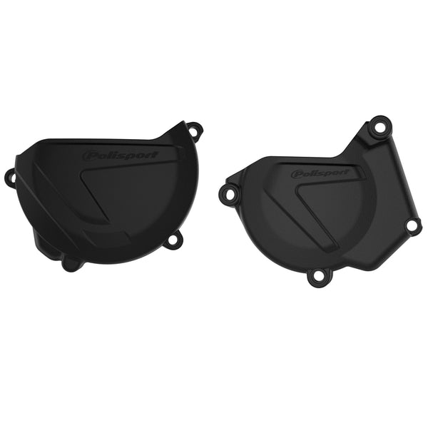 POLISPORT Clutch and Ignition Cover Protection-Set Black - Yamaha YZ250 90939