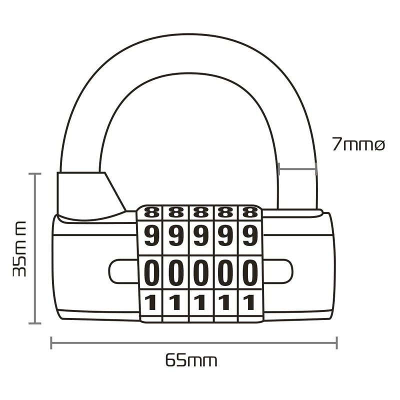 Oxford 5-digit combination padlock LK102