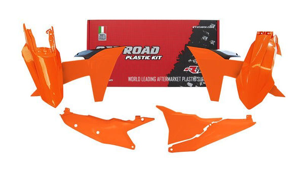 RACETECH Plastkit med Vänster Luftburkspanel – Svart &amp; Orange R-KITKTM-AR0-524