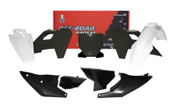 RACETECH Plastkit 7 delar – Svart & Vit (R-KITHSQ-NR1-523)