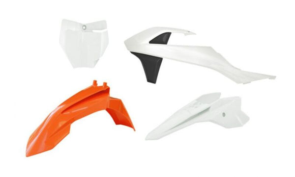 RACETECH Plastkit – 4 delar Svart & Vit till KTM R-KITKTM-AR2-050