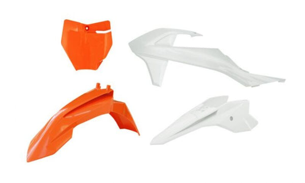 RACETECH Plastkit – 4 delar Orange /Vit till KTM R-KITKTM-AR4-050