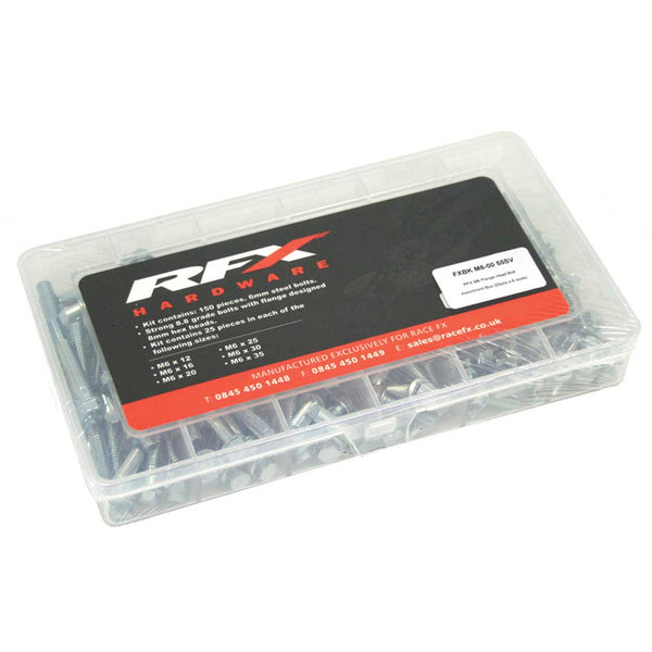 RFX M6 Flange Head Bolt Assortment Box - 25 x 6 sizes FXBKM6-0055SV