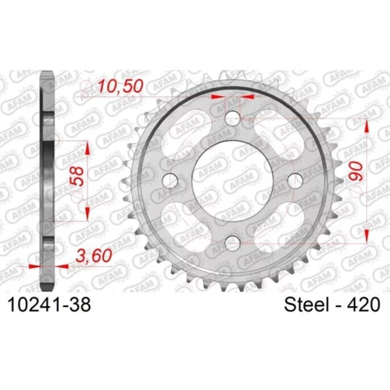 AFAM Standard Steel Rear Sprocket 10241 - 420