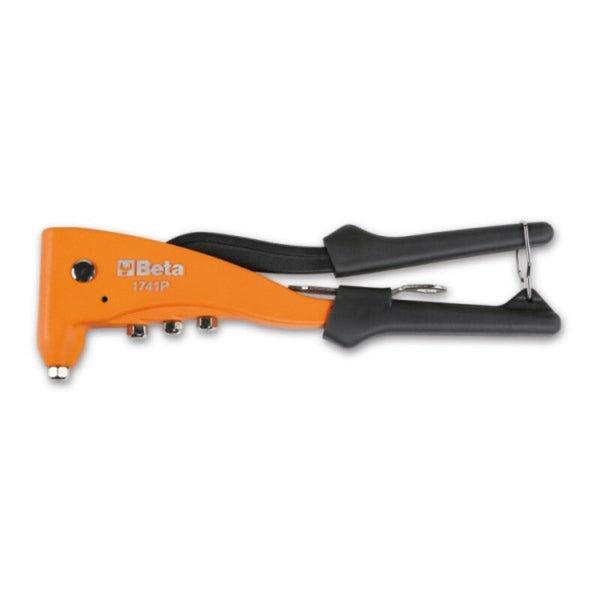 BETA Heavy-duty riveting pliers supplied with 4 interchangeable nozzles 1741P