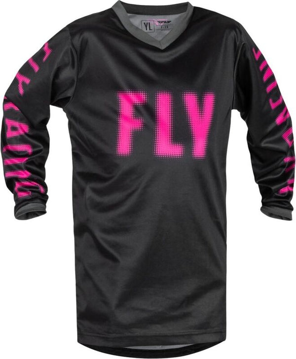 FLY RACING F-16 Youth Jersey - Black/Pink 376-221YXS