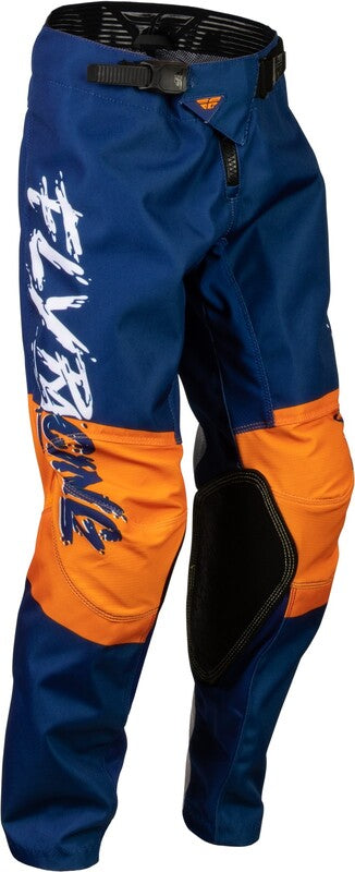 Fly Racing Youth Kinetic Khaos Pants White/Navy/Orange Sz 18 376-43518