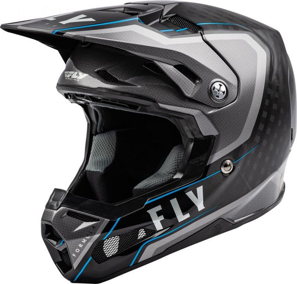 FLY RACING Formula Carbon Axon Helmet Black/Grey/Blue XL 73-4423X