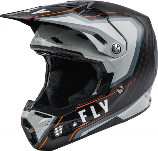 FLY RACING Formula Carbon Axon Helmet Black/Grey/Orange XL 73-4428X