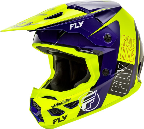 FLY RACING Kinetic Rally Helmet - Hi-Vis/Blue/Black 73-8661S