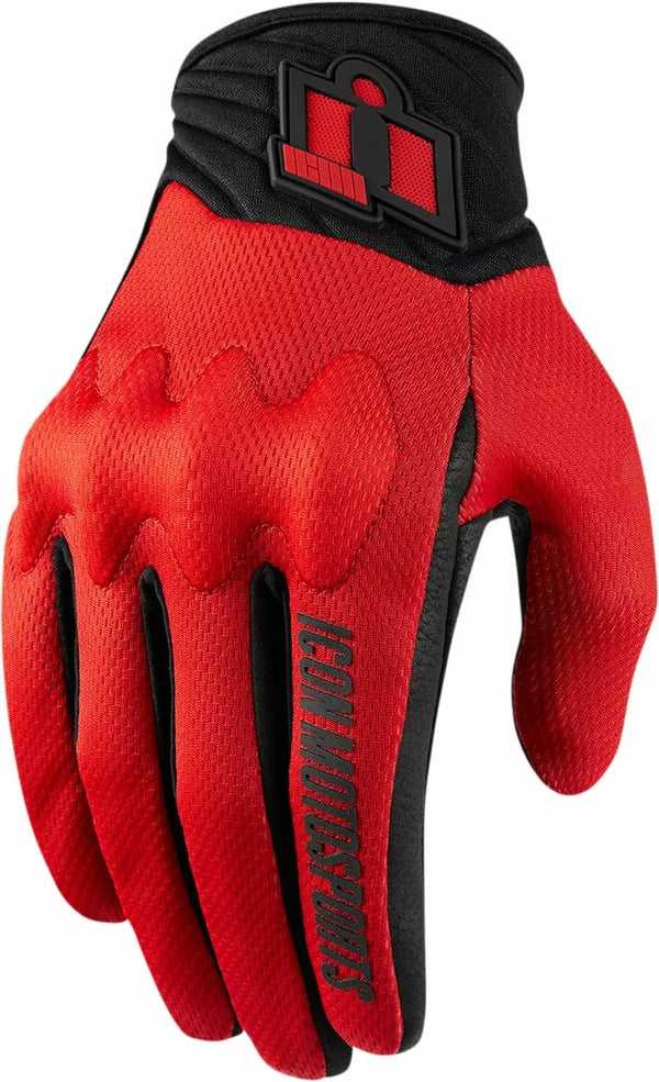 ICON GLOVE ANTHEM2 CE RED MD 3301-3684