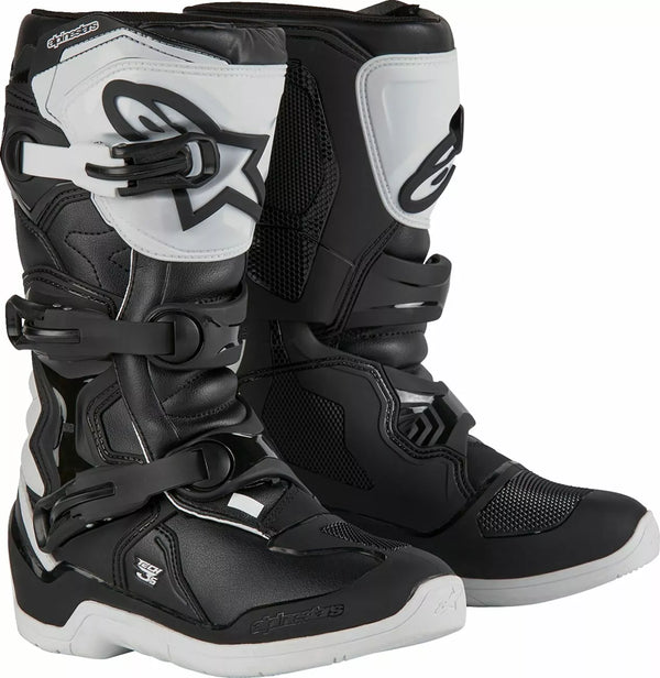 ALPINESTARS(MX) BOOT TECH3S YTH WHT/BLK 4 2014024-21-4