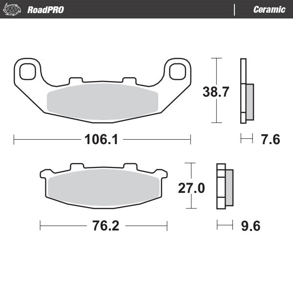 MOTO-MASTER BRAKE PAD CERAMIC 410104