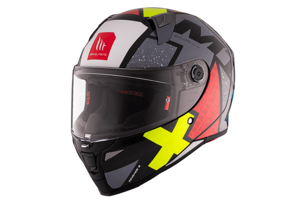 MT Helmets Integral Mc-Hjälm Revenge 2 Light C2 med HIRP-skal, anti-dim visir och färgglad design. Perfekt för stadskörning och säkerhet.