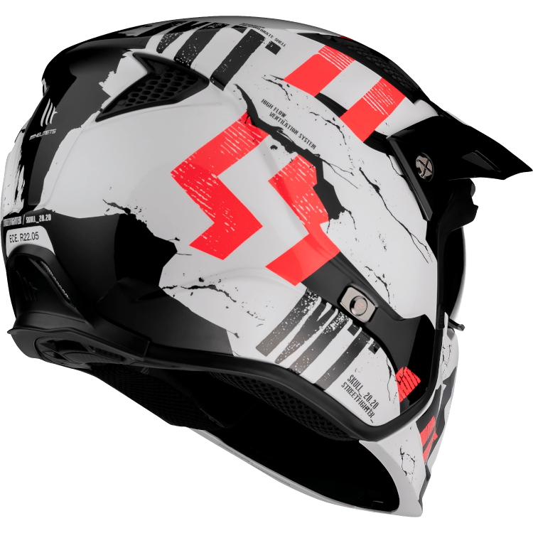 MT Helmets Öppen Mc-Hjälm Streetfighter Twin Pearl White