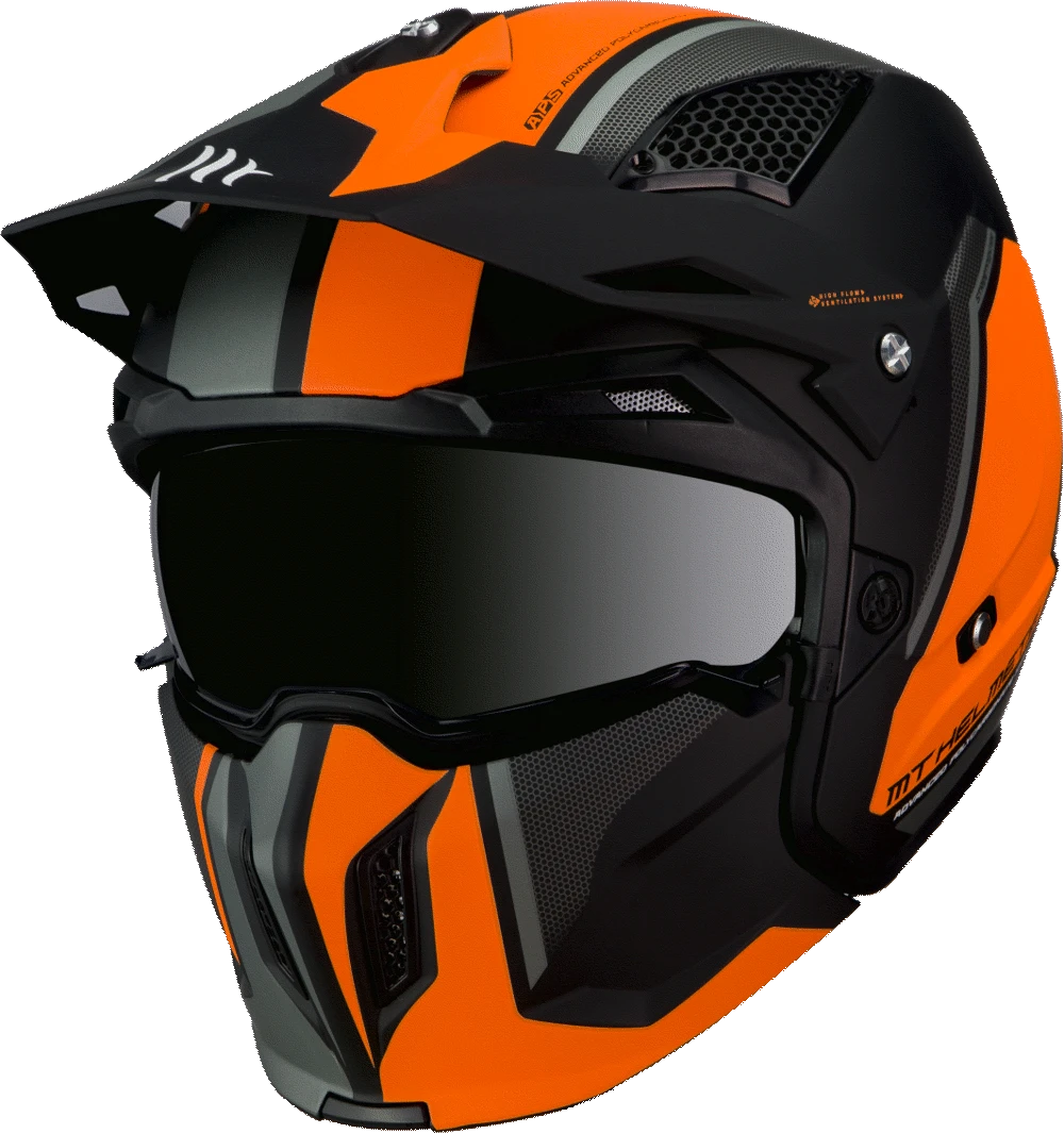 MT Helmets Öppen Mc-Hjälm Streetfighter Twin Orange