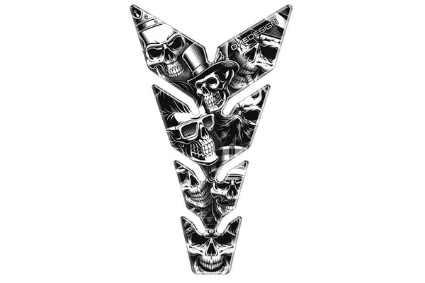 TANK PAD SKULL PARTY BLACK&WHITE C/BLACK