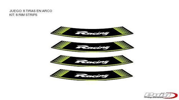 KIT 8 RIM STRIPS RACING C/GREEN