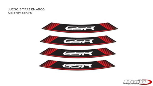 KIT 8 RIM STRIPS GSR C/RED