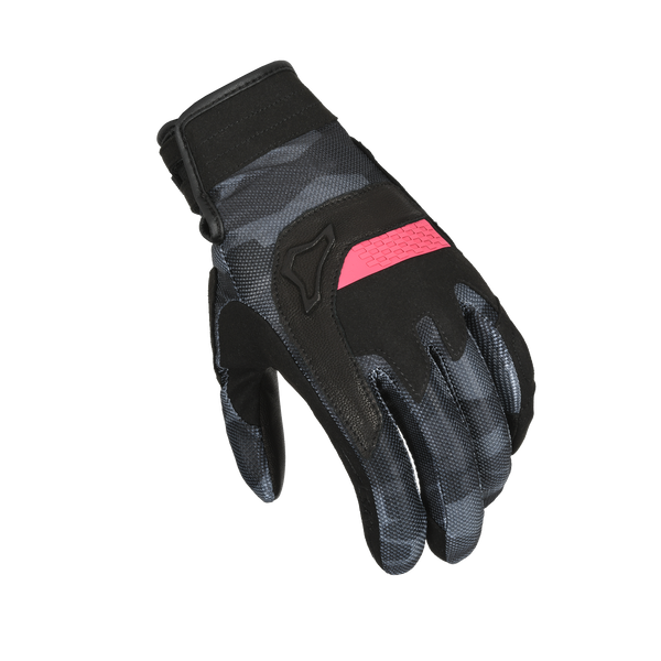 Motorcycle glove Macna, Congra Women Black/black grey camo/pink