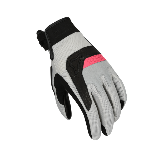 Motorcycle glove Macna, Congra Women Light grey/black/pink