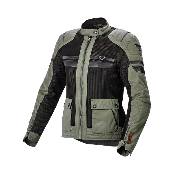 Motorcycle Jacket Macna, Fluent Woman Green/black