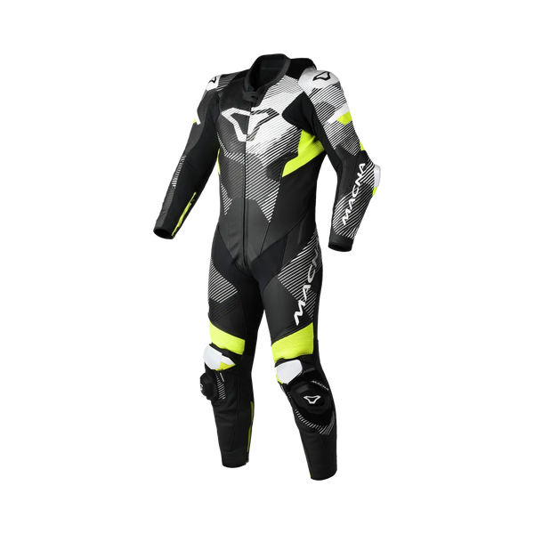 Macna Mc-Skinnställ 1-delat Ignite Svart /Flu /Vit