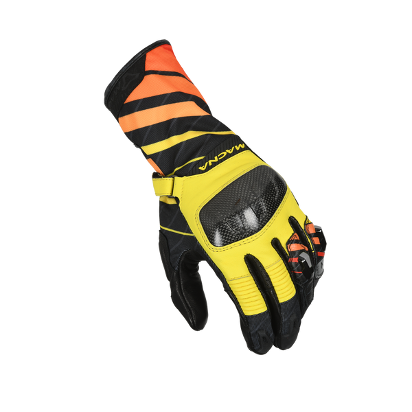 Motorcycle glove Macna, Krown Black/yellow/orange