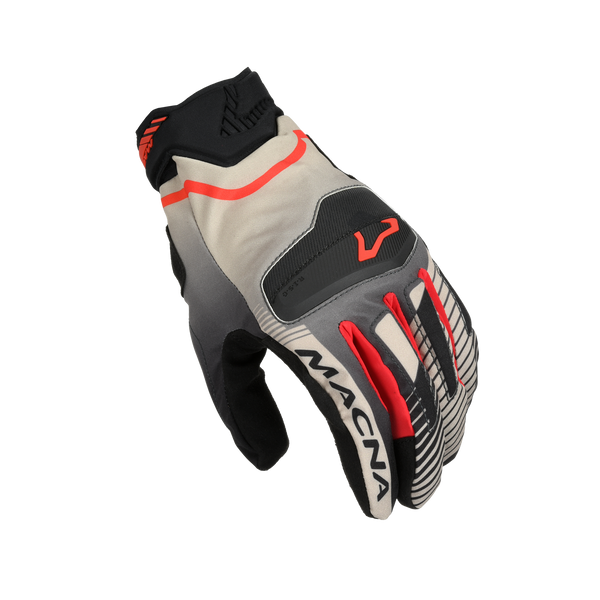 Motorcycle glove Macna, Lithic Black/brown/red